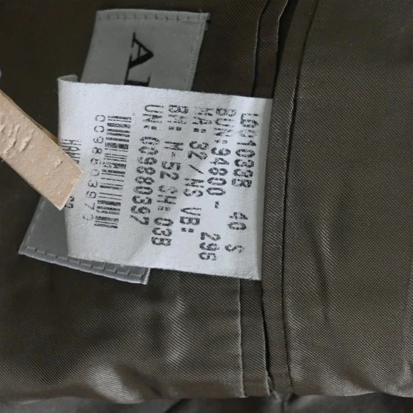 Vtg Alfani 40S 34x28 Olive Green 100% Wool Mens Jacket Pants Suit